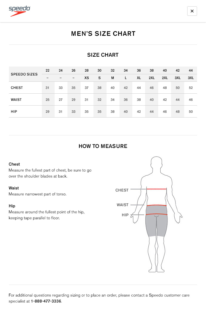 nike swimwear size chart