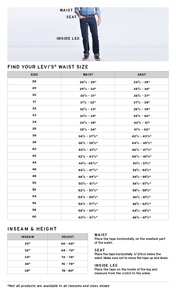 levis shirt size chart